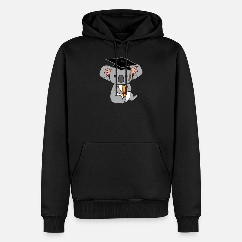 Koala avec diplôme - Sweat à capuche Premium bio Homme - noir