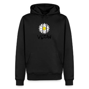 vegan - Sweat à capuche Premium bio Homme - noir - Devant - Nico (187cm)