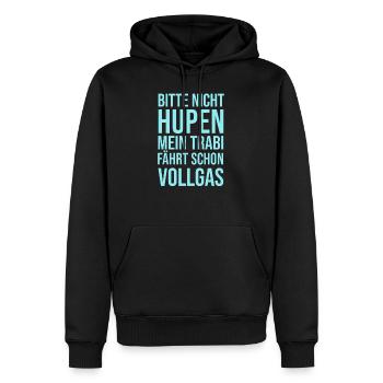 Trabi Spruch - Männer Premium Bio Hoodie - Schwarz - Vorne - Nico (187cm)