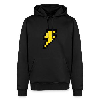 Pixel Lightning - Männer Premium Bio Hoodie - Schwarz - Vorne - Nico (187cm)