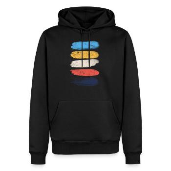 Vintage Pinselstriche Farben grunge - Männer Premium Bio Hoodie - Schwarz - Vorne - Nico (187cm)