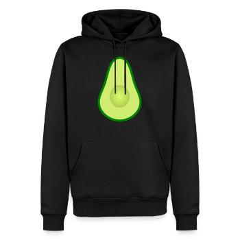 Avocado ohne Kern Design zum personalisieren - Männer Premium Bio Hoodie - Schwarz - Vorne - Nico (187cm)