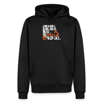 Maßnahme Maßnahme Schnitt Schwur Wiederholen Zimmermann für A. - Männer Premium Bio Hoodie - Schwarz - Vorne - Nico (187cm)