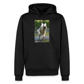 weißer Schäferhund - Männer Premium Bio Hoodie - Schwarz - Vorne - Nico (187cm)