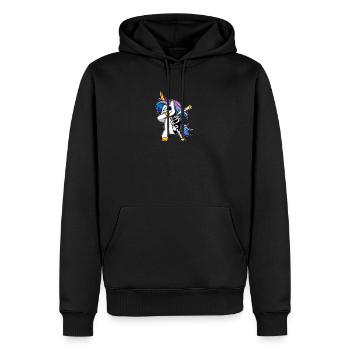 Motif de squelette de licorne effrayant pour Halloween - Sweat à capuche Premium bio Homme - noir - Devant - Nico (187cm)