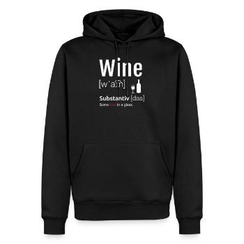 Définition du vin en disant - Sweat à capuche Premium bio Homme - noir - Devant - Nico (187cm)