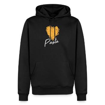 Motif Pasta Love pour un amateur de spaghetti - Sweat à capuche Premium bio Homme - noir - Devant - Nico (187cm)