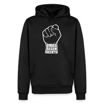 Omas gegen rechts - Männer Premium Bio Hoodie - Schwarz - Vorne - Nico (187cm)