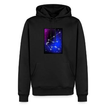 Zodiac constellation alignment -Aquarius - Men’s Premium Organic Hoodie - black - Front - Nico (187cm)