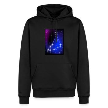 Zodiac constellation alignment -Capricorn - Men’s Premium Organic Hoodie - black - Front - Nico (187cm)
