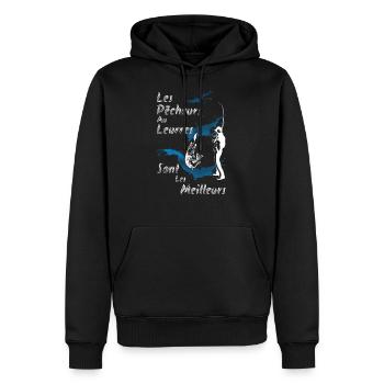Je peux pas j'ai pêche pêche pêche pêche pêche - Sweat à capuche Premium bio Homme - noir - Devant - Nico (187cm)