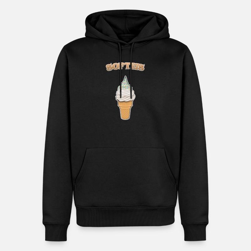 Softeis - Männer Premium Bio Hoodie - Schwarz