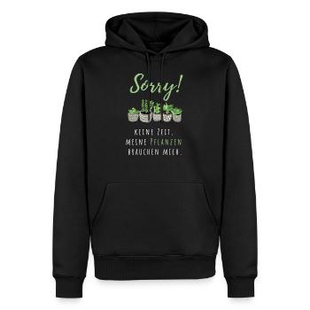 Houseplants | Funny sayings plants cactus - Men’s Premium Organic Hoodie - black - Front - Nico (187cm)