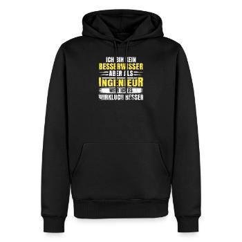 Ingenieur Student - Männer Premium Bio Hoodie - Schwarz - Vorne - Nico (187cm)