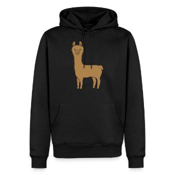 Animal d'alpaga marron préféré - Sweat à capuche Premium bio Homme - noir - Devant - Nico (187cm)