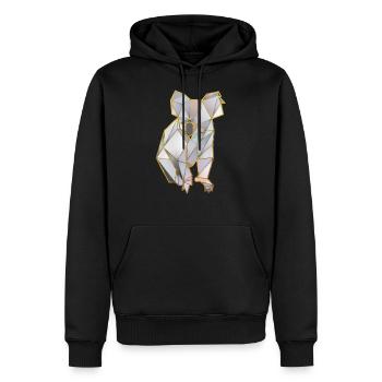 Koala Geometrische Goldlinien 2 - Männer Premium Bio Hoodie - Schwarz - Vorne - Nico (187cm)