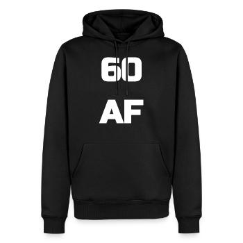 60 AF - 60e anniversaire Hommes Femmes Soixante Cadeau - Sweat à capuche Premium bio Homme - noir - Devant - Nico (187cm)