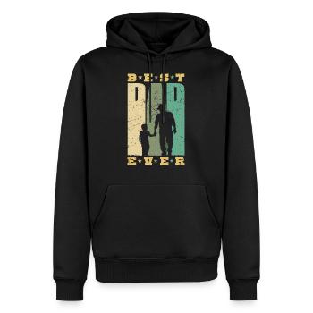 Best Dad Ever Retro Dad and Son Father Gift - Men’s Premium Organic Hoodie - black - Front - Nico (187cm)