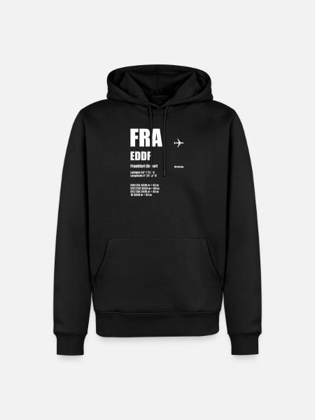 FRA Frankfurt Airport Flughafen Code Geschenk - Männer Premium Bio Hoodie - Schwarz