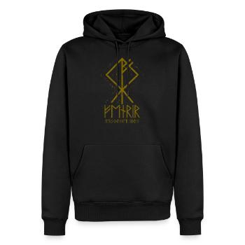 FENRIR ENGLINGER ODINS Runen Viking Wolf Rune - Sweat à capuche Premium bio Homme - noir - Devant - Nico (187cm)