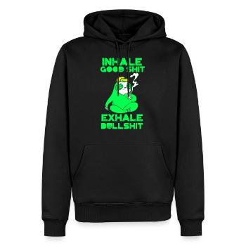 Faultier Rauchen Unkraut lustige Spruch - Männer Premium Bio Hoodie - Schwarz - Vorne - Nico (187cm)