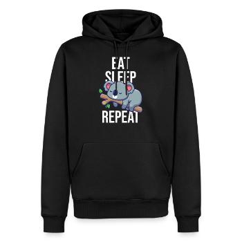 Eat Sleep Repeat Koala Bear Australian - Männer Premium Bio Hoodie - Schwarz - Vorne - Nico (187cm)