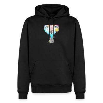 open mind - Men’s Premium Organic Hoodie - black - Front - Nico (187cm)