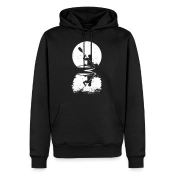 Kanu Fahren Mond Kanusport Retro Wassersport - Männer Premium Bio Hoodie - Schwarz - Vorne - Nico (187cm)