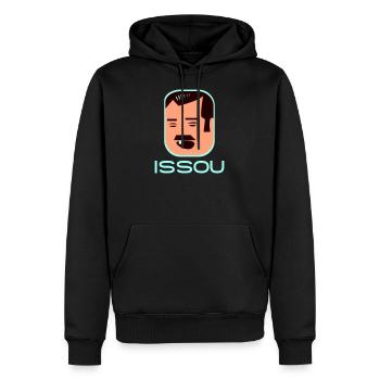 Issou - El risitas - Sweat à capuche Premium bio Homme - noir - Devant - Nico (187cm)