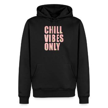Chill Vibes uniquement - Sweat à capuche Premium bio Homme - noir - Devant - Nico (187cm)