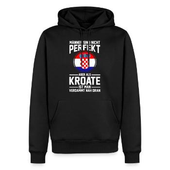 Kroatischer Mann Kroate Kroatin Kroaten Kroatien - Männer Premium Bio Hoodie - Schwarz - Vorne - Nico (187cm)