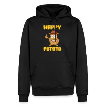 Happy Potato - Glückliche Kartoffel - Men’s Premium Organic Hoodie - black - Front - Nico (187cm)