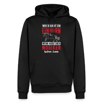 Pferd Noriker Pferde - Männer Premium Bio Hoodie - Schwarz - Vorne - Nico (187cm)