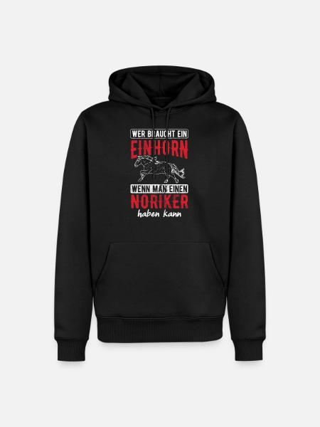 Pferd Noriker Pferde - Männer Premium Bio Hoodie - Schwarz