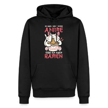 Ramen Katze Manga Kawaii Cosplay Anime - Männer Premium Bio Hoodie - Schwarz - Vorne - Nico (187cm)