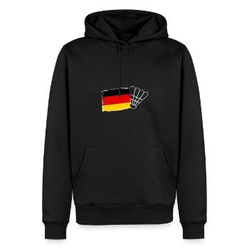 Federball Deutsche Flagge Badminton - Männer Premium Bio Hoodie - Schwarz - Vorne - Nico (187cm)