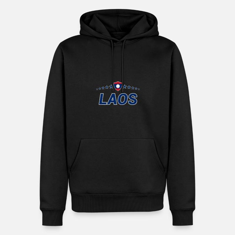 Laos - Männer Premium Bio Hoodie - Schwarz