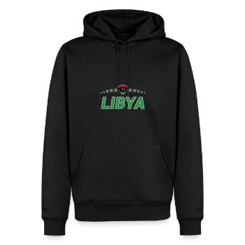 Libyen - Männer Premium Bio Hoodie - Schwarz - Vorne - Nico (187cm)