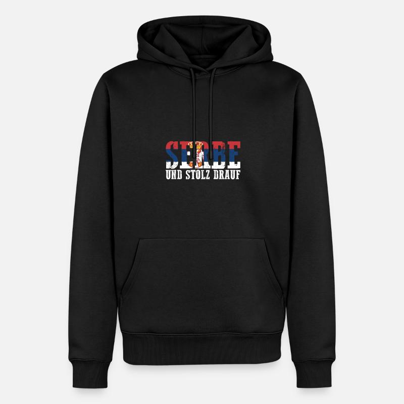 Serbe Serbe Serbie - Sweat à capuche Premium bio Homme - noir
