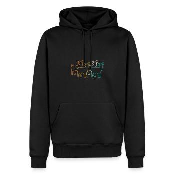 Chèvres - Sweat à capuche Premium bio Homme - noir - Devant - Nico (187cm)