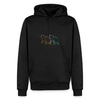 Büffel Rind Ochsen - Männer Premium Bio Hoodie - Schwarz - Vorne - Nico (187cm)
