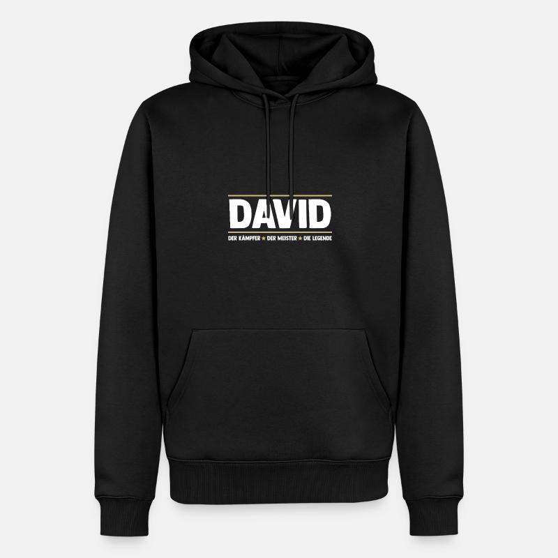 David - Sweat à capuche Premium bio Homme - noir