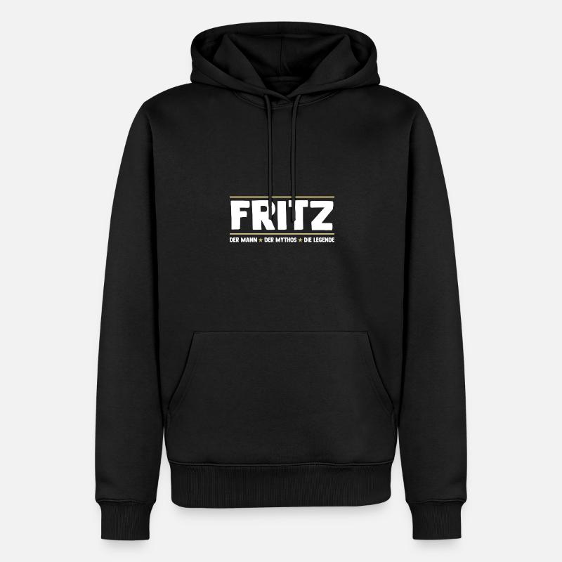 Fritz - Männer Premium Bio Hoodie - Schwarz
