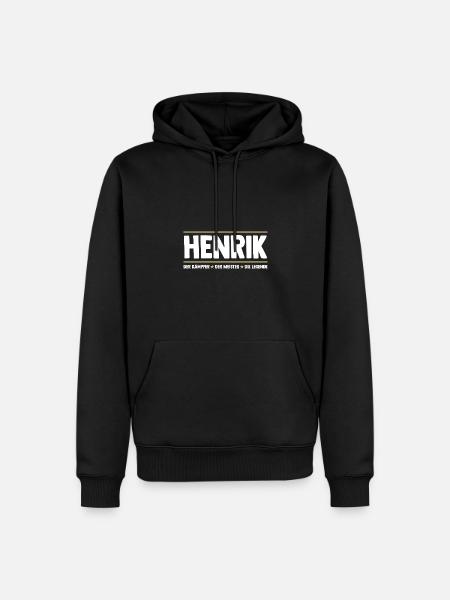 Henrik - Sweat à capuche Premium bio Homme - noir