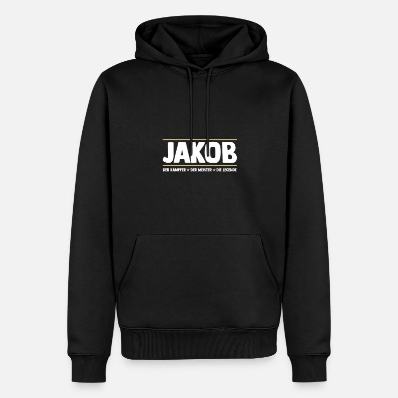 Jakob - Männer Premium Bio Hoodie - Schwarz