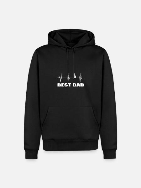 Papa - Männer Premium Bio Hoodie - Schwarz