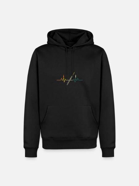 Flute Heartbeat Flute - Men’s Premium Organic Hoodie - black