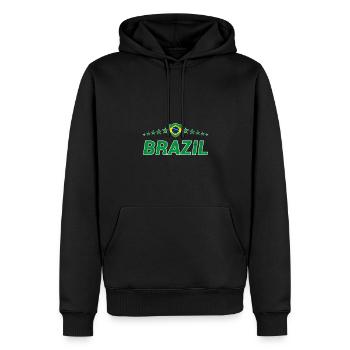 Brésil - Sweat à capuche Premium bio Homme - noir - Devant - Nico (187cm)