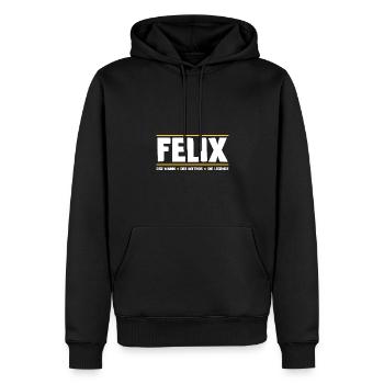 Felix - Männer Premium Bio Hoodie - Schwarz - Vorne - Nico (187cm)