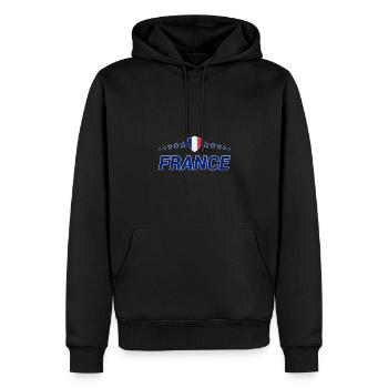 France - Sweat à capuche Premium bio Homme - noir - Devant - Nico (187cm)